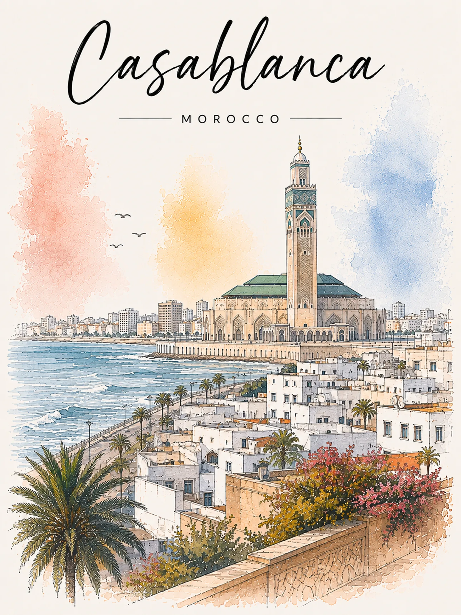 Casablanca illustration, Golden Hour collection