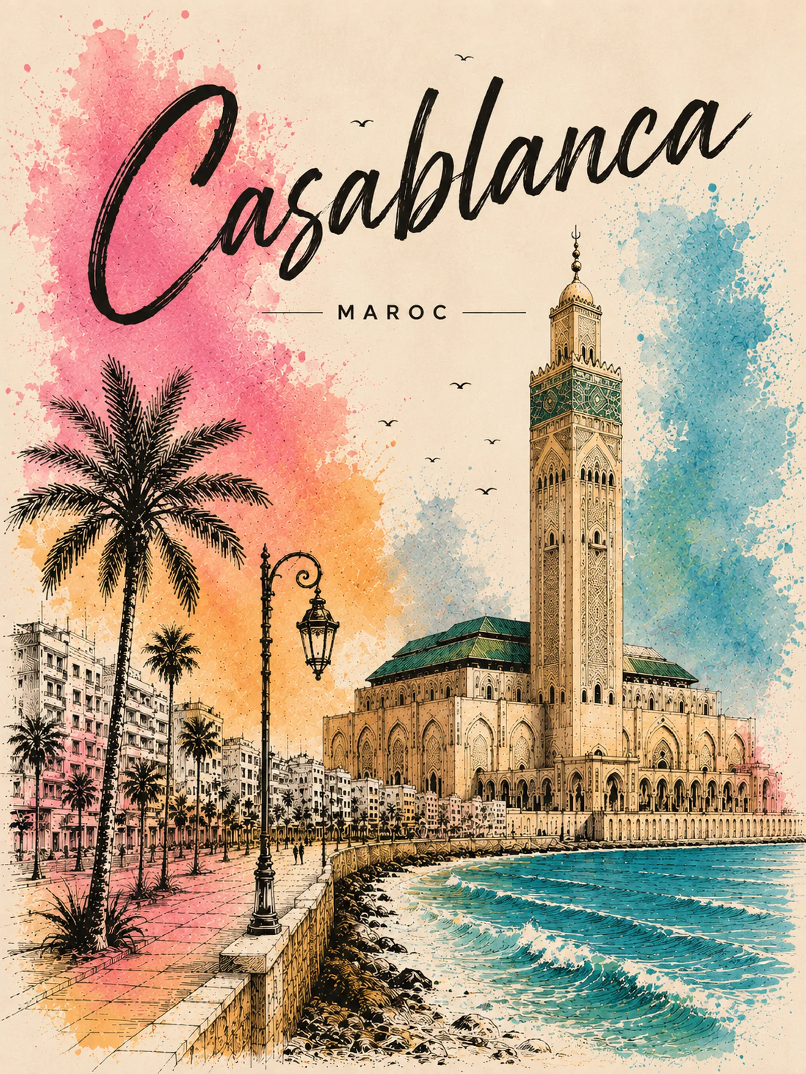 Casablanca illustration, Vibrant collection