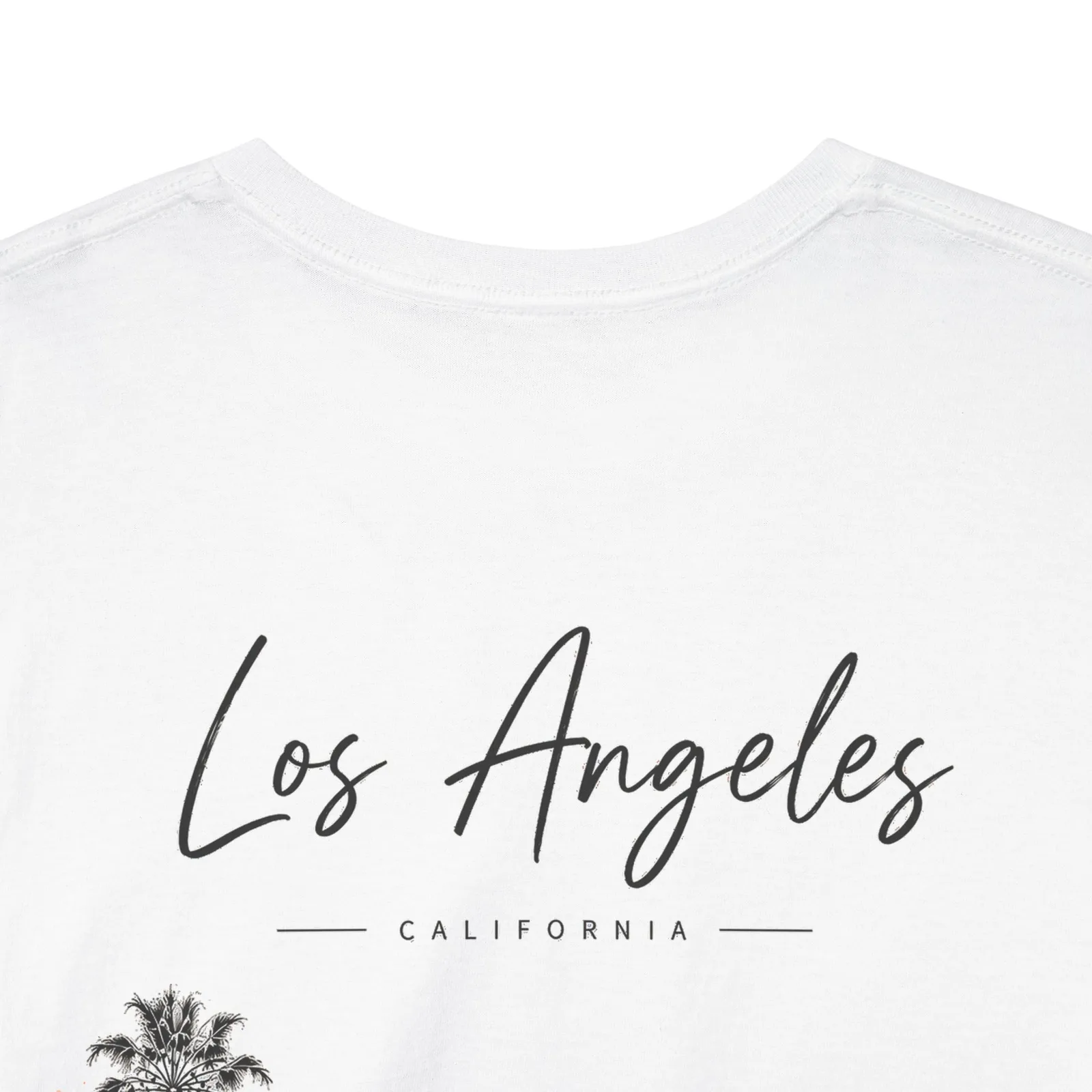Detalle de la ilustración Los Ángeles Minimalist, justo debajo del cuello