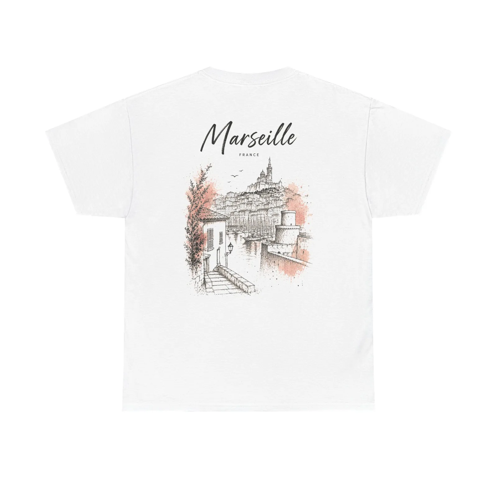 Marseille Minimalist T-shirt, back print