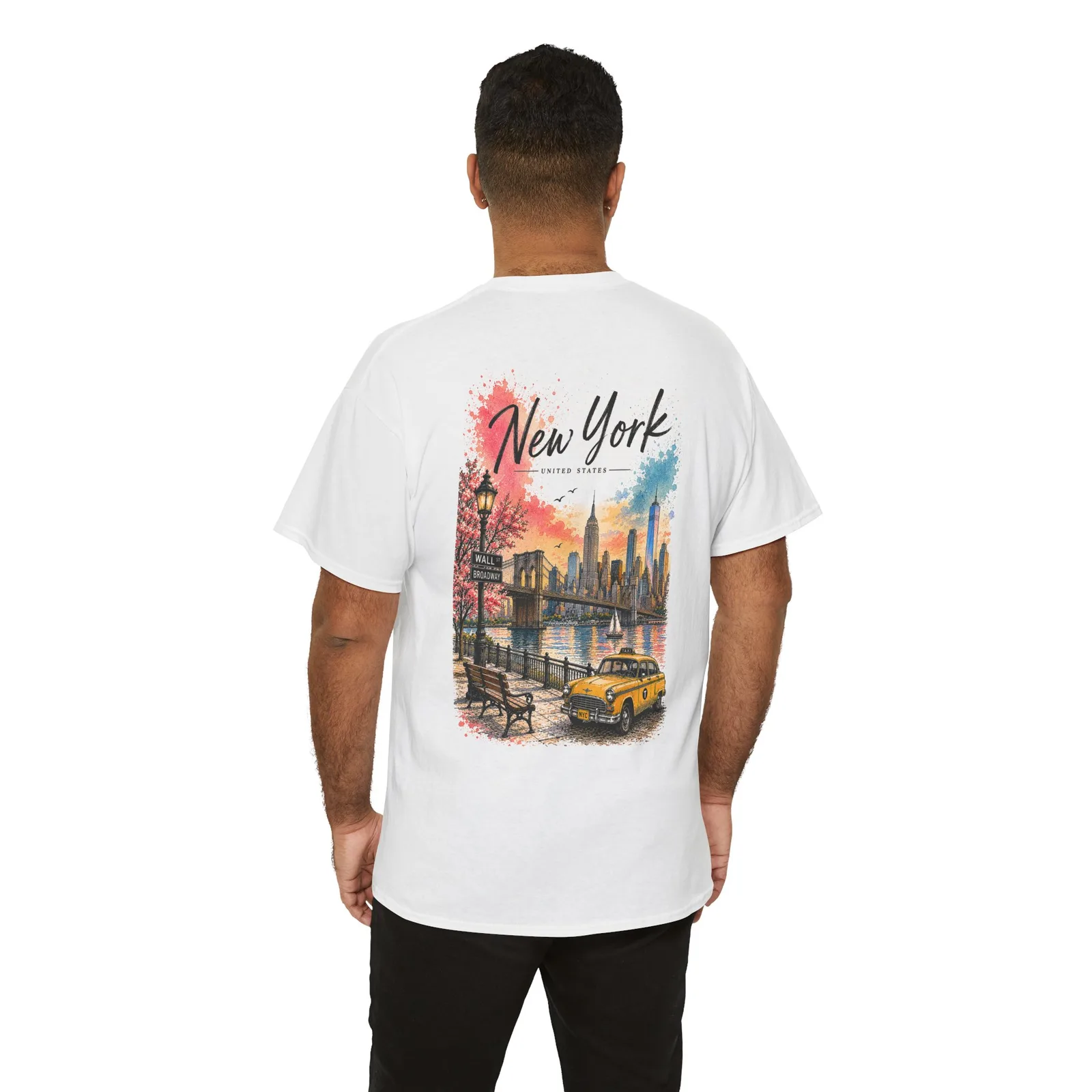 New York Vibrant T-shirt, worn, seen from the back