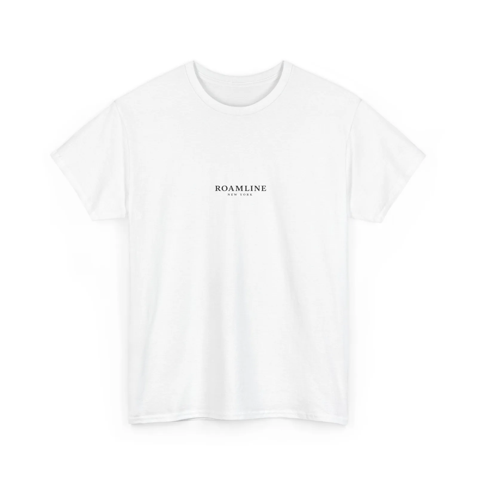 New York Vibrant T-shirt, front, with the small ROAMLINE chest logo