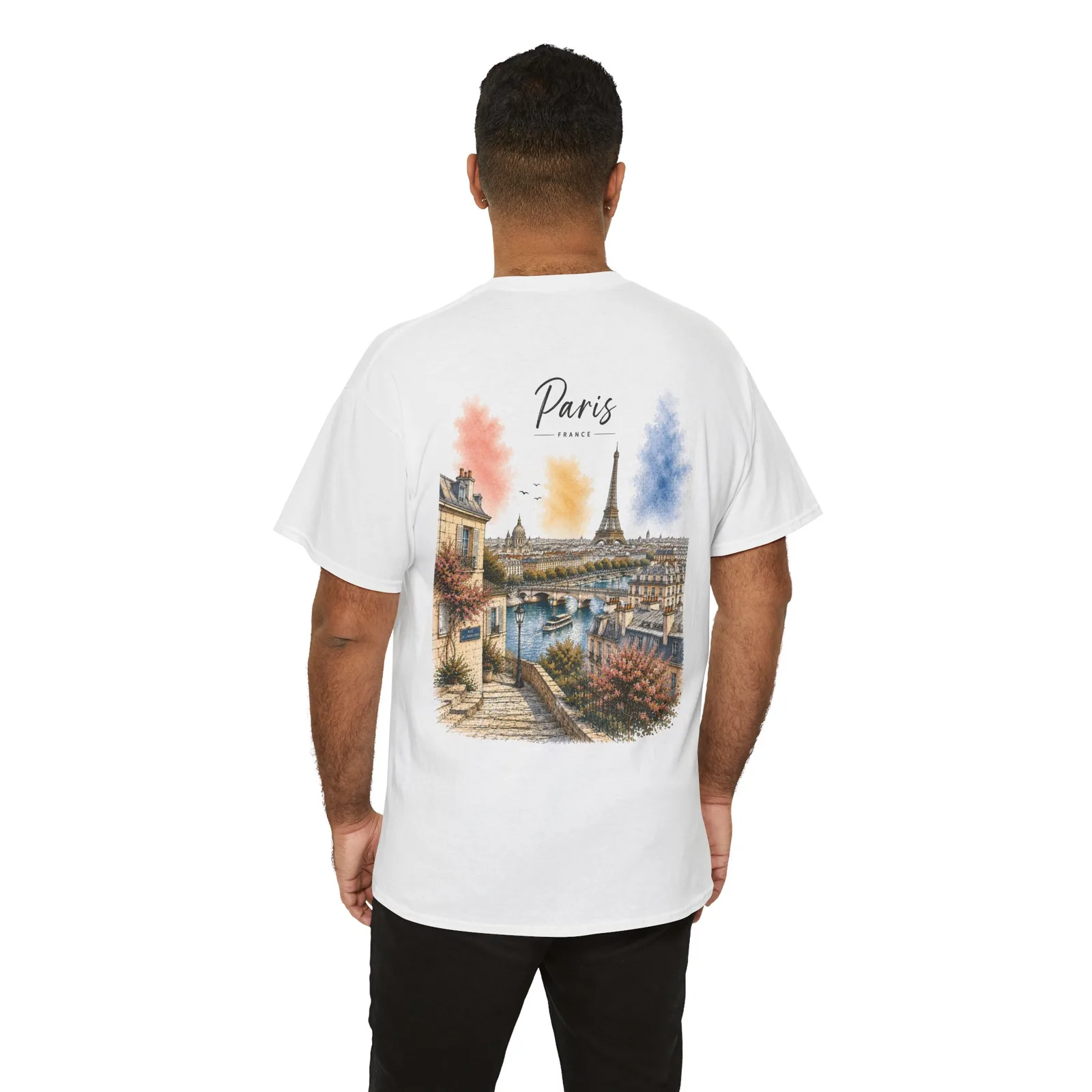 Paris Golden Hour T-shirt, worn, seen from the back