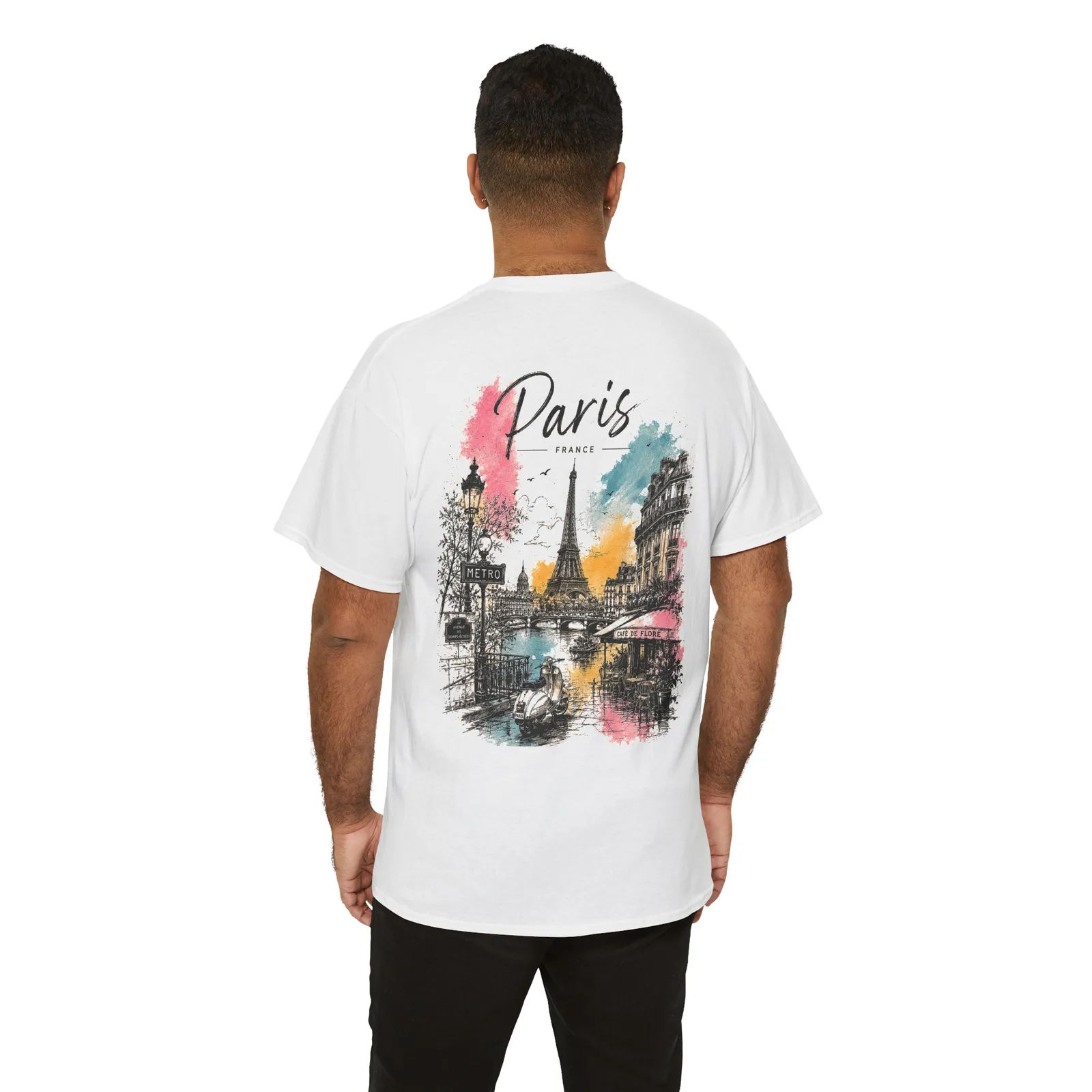 Paris Vibrant T-shirt, worn, seen from the back
